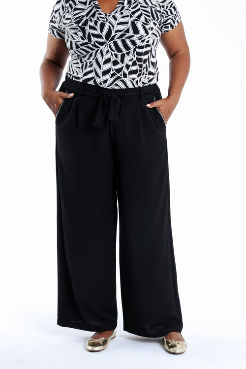 Pantalon jambes larges uni-Paprika-1