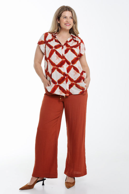Blouse van grafisch bedrukt viscose-Paprika-9