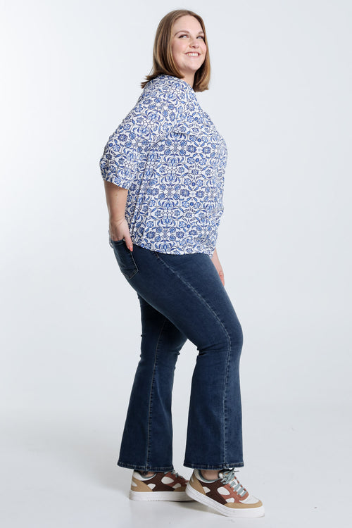 Blouse met tweekleurige print-Paprika-8