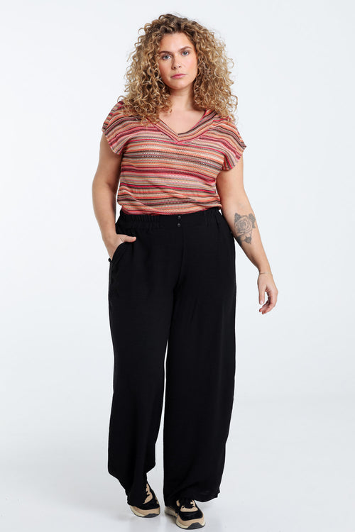 Soepele effen broek-Paprika-9