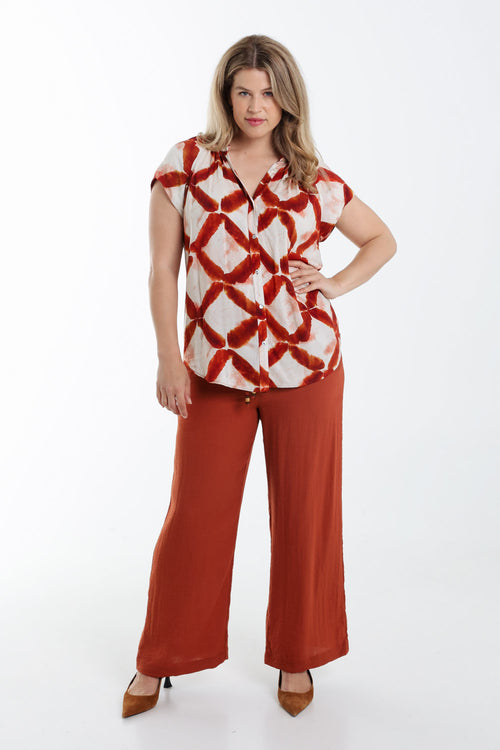 Blouse van grafisch bedrukt viscose-Paprika-7