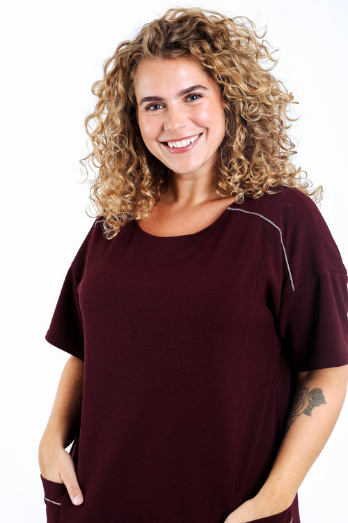 Robe courte unie-Paprika-4