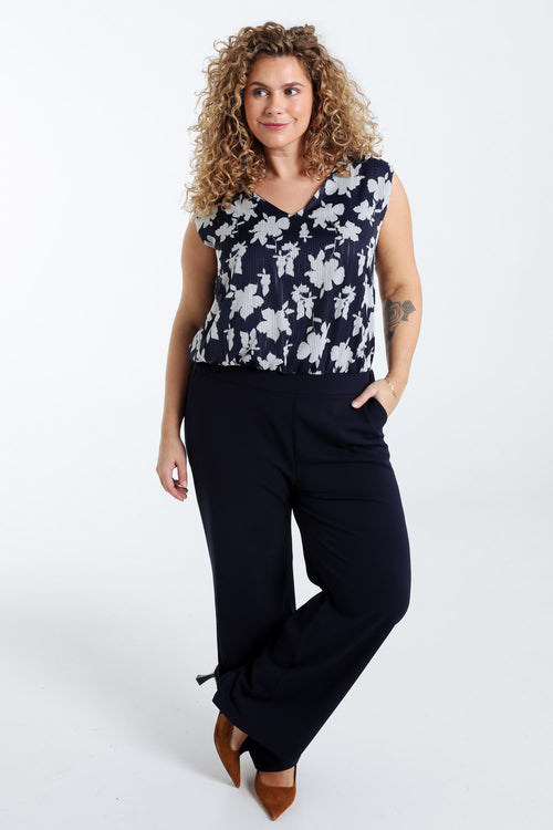 Tweedelige jumpsuit met bloemenprint en lurex-Paprika-7