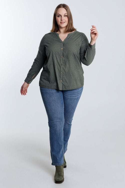 Katoenen blouse met borduursels -Paprika-7