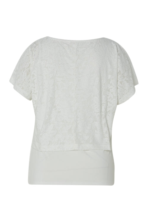 T-shirt 2 in 1 uni in geperforeerde stof-Paprika-11