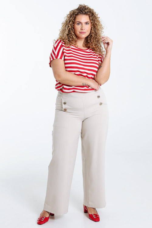 7/8 broek met sierknopen-Paprika-8