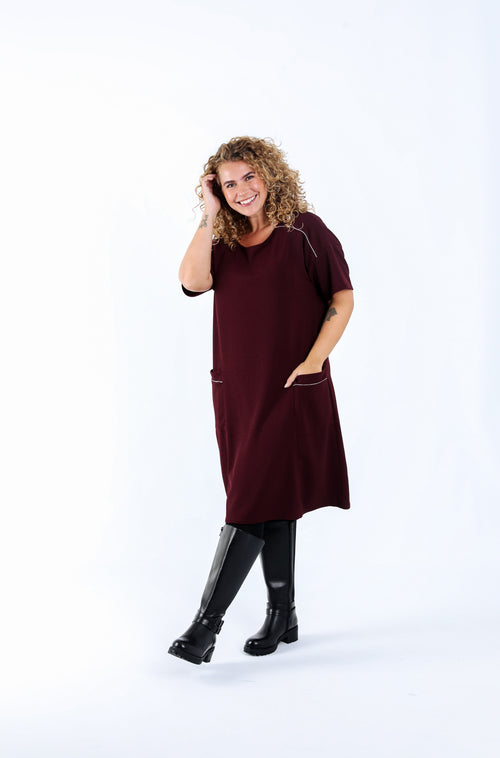 Robe courte unie-Paprika-5