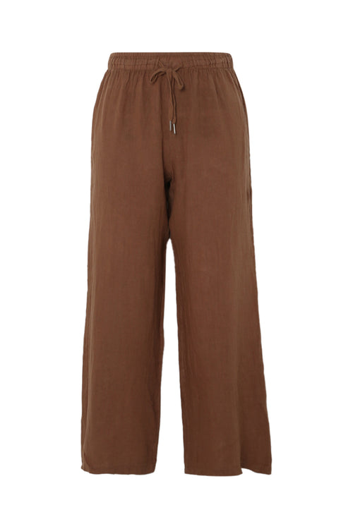 Effen linnen broek-Paprika-10