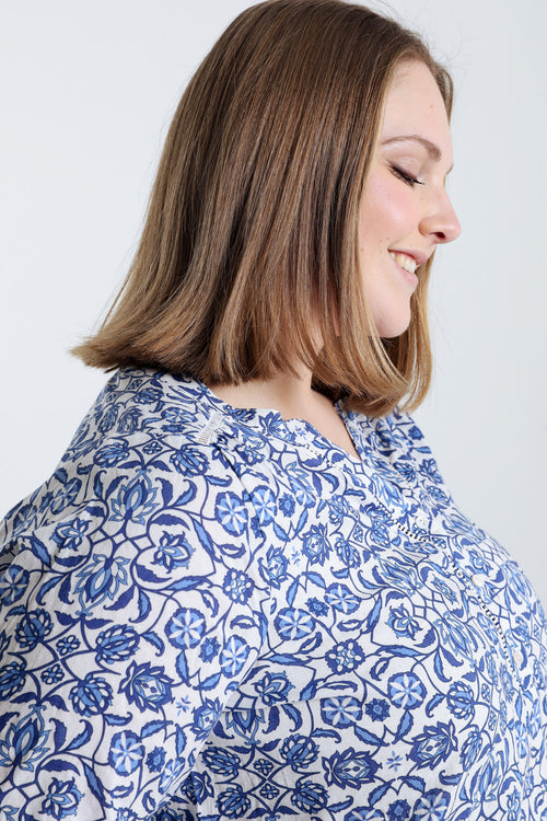 Blouse met tweekleurige print-Paprika-5