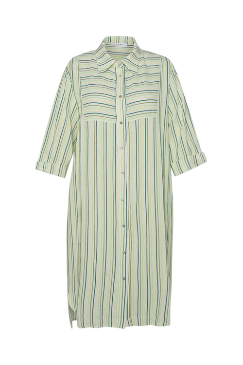 Gestreepte viscose jurk-Paprika-10