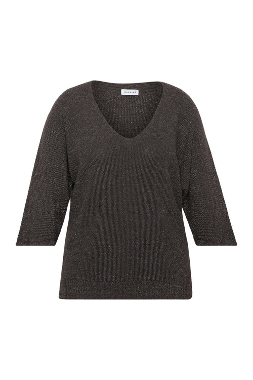 Effen trui met lurex-Paprika-1