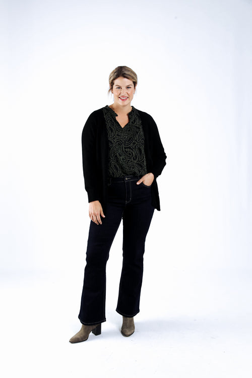 Cardigan in effen viscose-Paprika-7