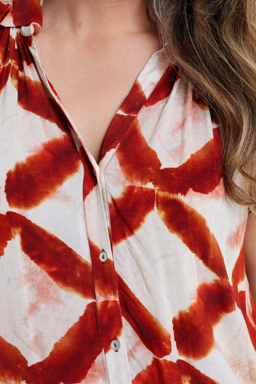 Blouse van grafisch bedrukt viscose-Paprika-3