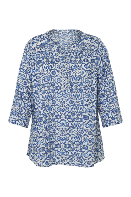 Blouse met tweekleurige print-Paprika-10