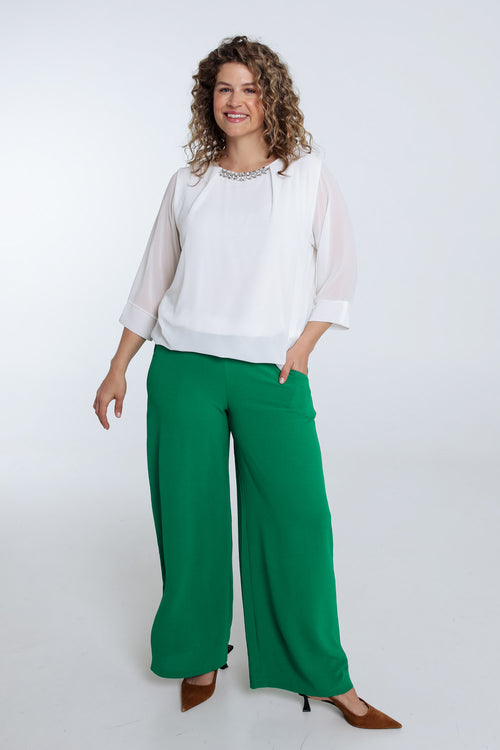 Effen blouse met sieraden-Paprika-9