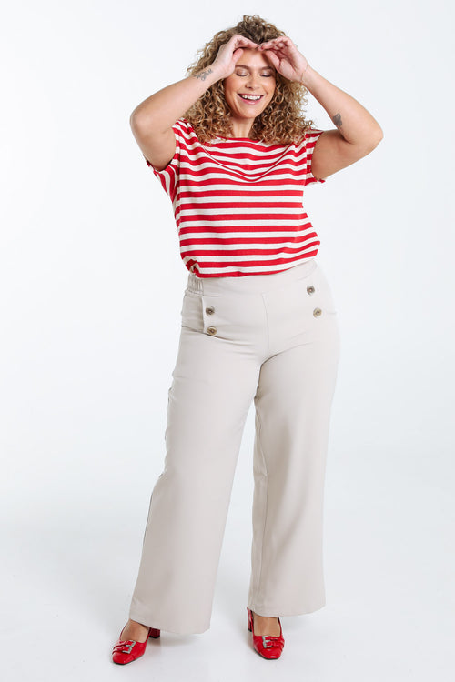 7/8 broek met sierknopen-Paprika-6