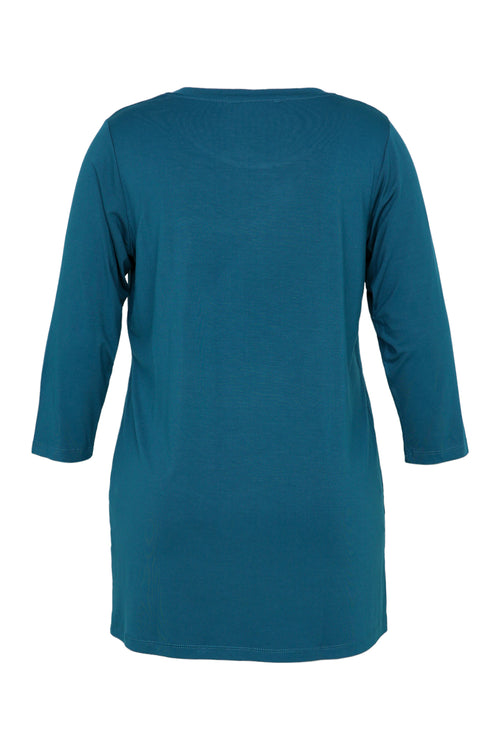 Basic effen viscose T-shirt-Paprika-11