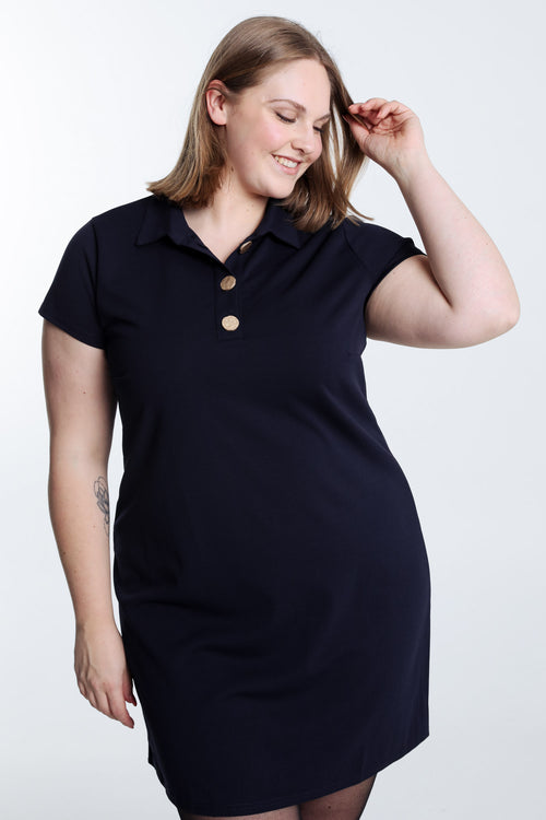 Robe polo unie-Paprika-1