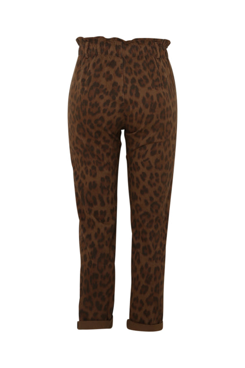 Katoenen broek met dierenprint-Paprika-11