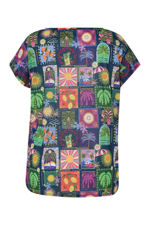 Jungle- en tropisch bedrukt T-shirt-Paprika-11