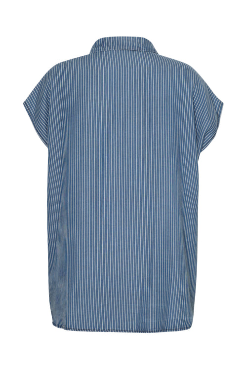 Blouse en tencel rayée-Paprika-12