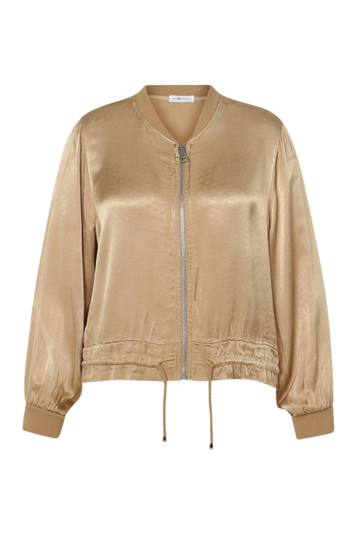 Bomber unicolor in viscose met satijnen effect-Paprika-10