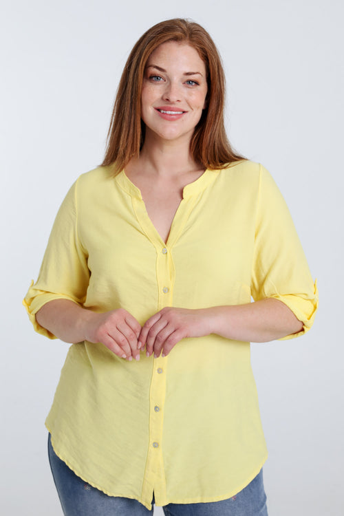 Blouse van viscose effen-Paprika-1
