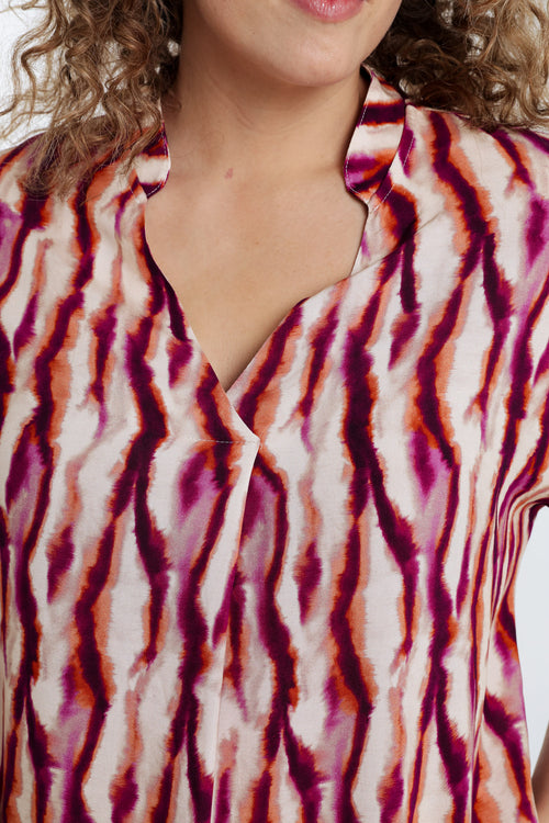 Jurk van viscose met etnische print-Paprika-4