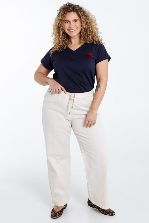 Effen brede chino broek-Paprika-7