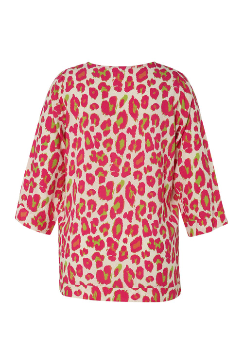 Blouse van viscose met dierenprint-Paprika-11