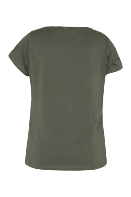 T-shirt van katoen met palmbomen in pailletten-Paprika-11
