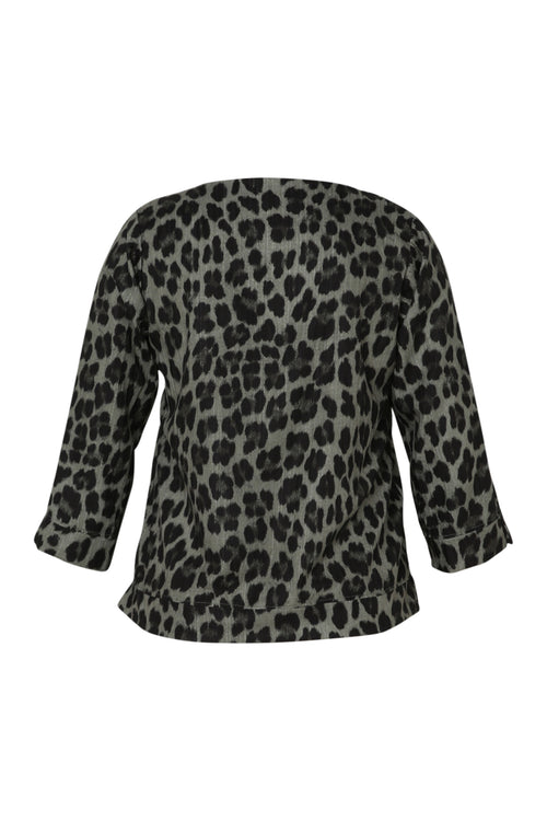 Blouse met luipaardprint -Paprika-11