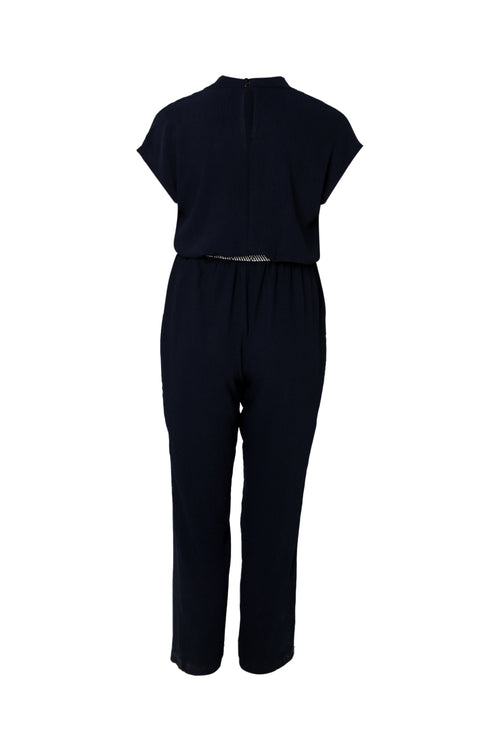 Eénkleurige jumpsuit met riem-Paprika-11