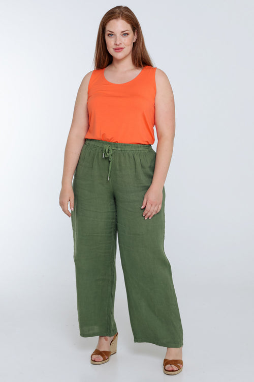 Mouwloos topje van effen viscose-Paprika-9