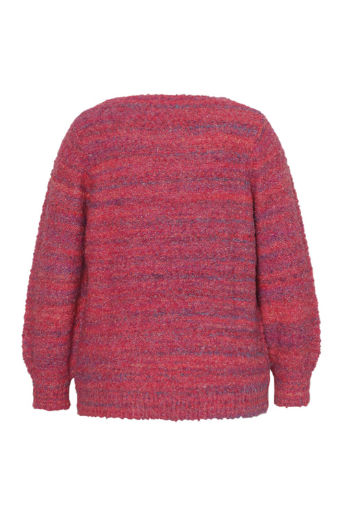 Trui van bouclé gebreide stof-Paprika-8