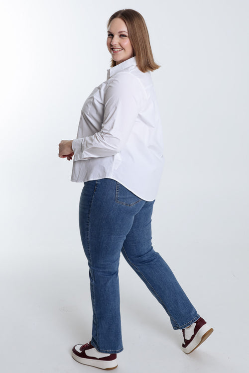 Blouse van effen katoen-Paprika-3