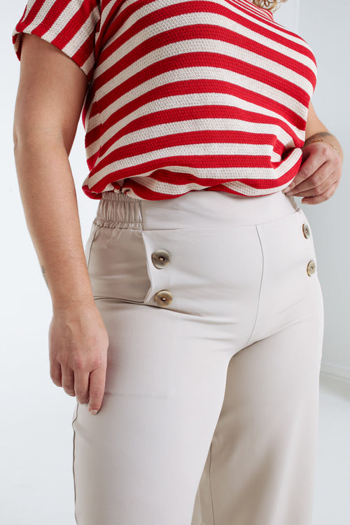 7/8 broek met sierknopen-Paprika-5