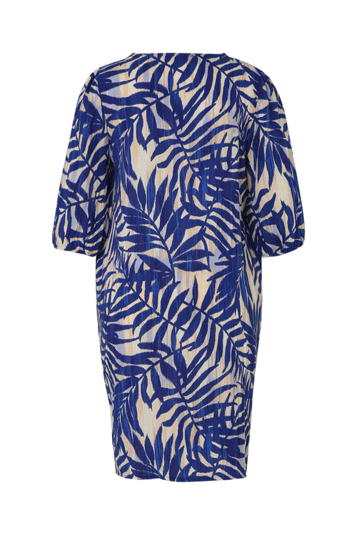 Jurk van viscose met bladenprint-Paprika-11