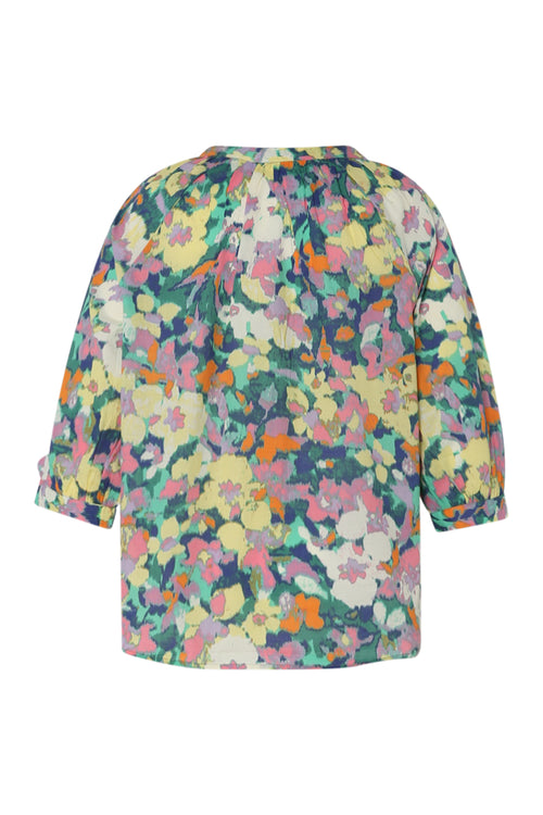 Bloes van katoen met bloemenprint-Paprika-11