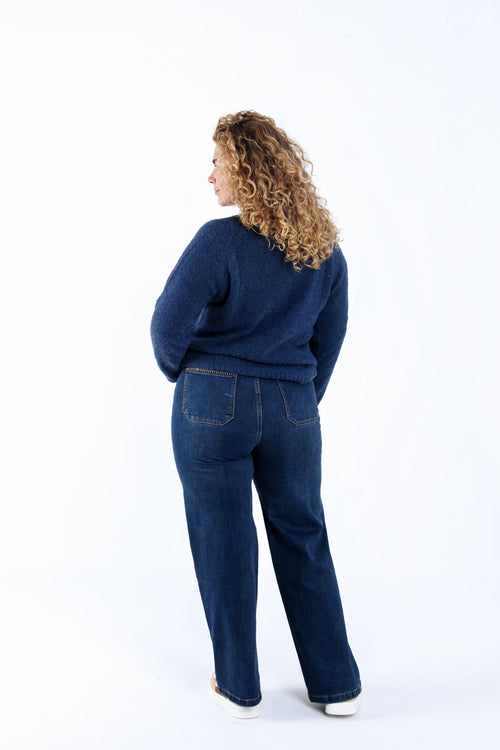 Jeans Elodie avec poches et détail broderie-Paprika-2