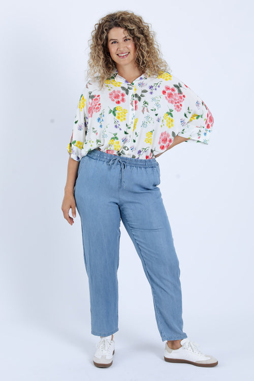 Effen tencel broek-Paprika-8