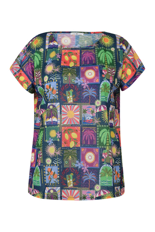 Jungle- en tropisch bedrukt T-shirt-Paprika-10