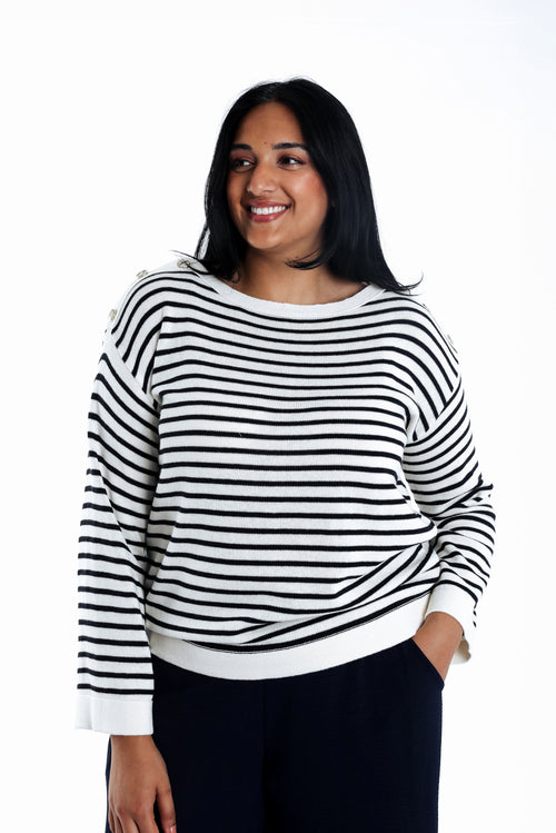 Pull marinière avec boutons-Paprika-2