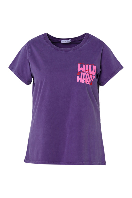 Katoenen T-shirt met de boodschap Wild heart-Paprika-10