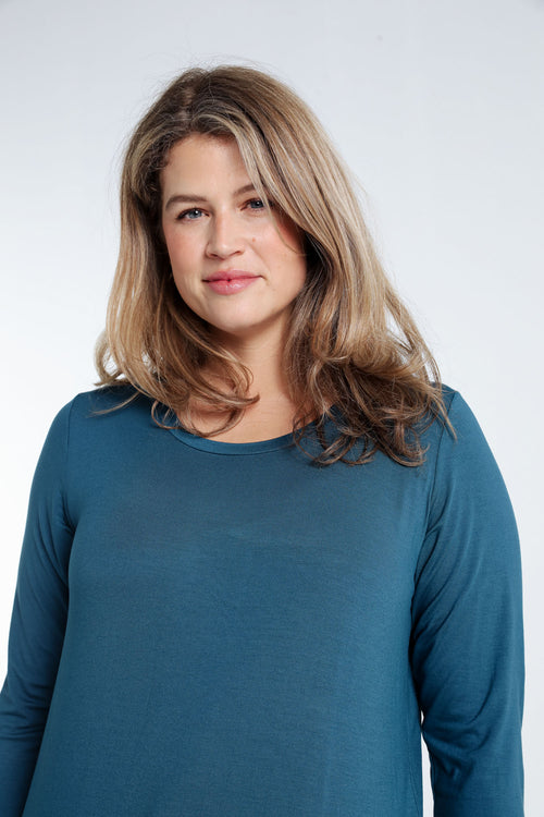 Basic effen viscose T-shirt-Paprika-4