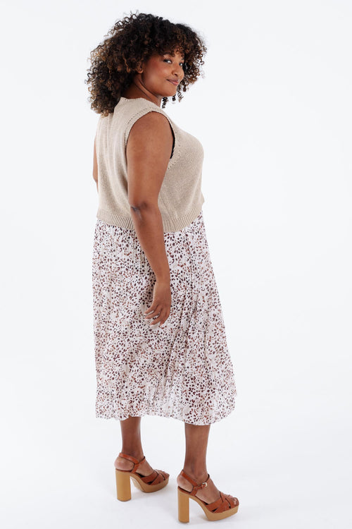 Jurk 2 in 1 met luipaardprint-Paprika-2