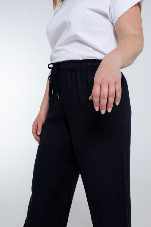 Effen linnen broek-Paprika-4