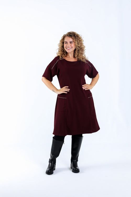 Robe courte unie-Paprika-6