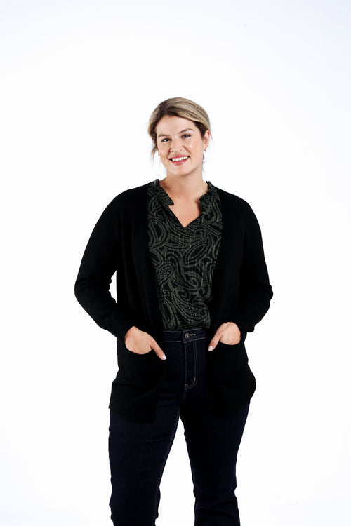 Cardigan in effen viscose-Paprika-1