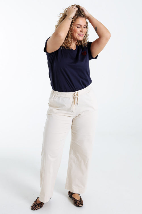 Effen brede chino broek-Paprika-9